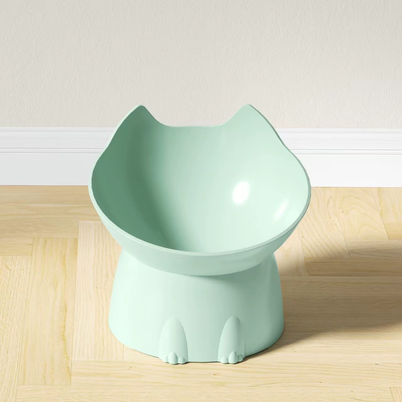 Nordic style pet cervical protection, dog high footed bowl, anti knock plastic slanted mouth cat food bowl