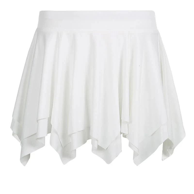 Women Irregular Mini Skirt Stretchy Flowy Low Rise Tiered Miniskirt Summer Teengirl Balletcore Aesthetic Fairycore Y2K Outfit 250320