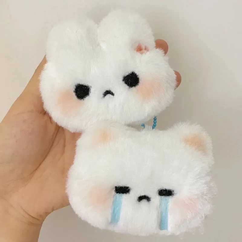 Soft furry rabbit keychain womens fur kitten bag charm childrens toy keychain animal keychain couple giftXJ250319