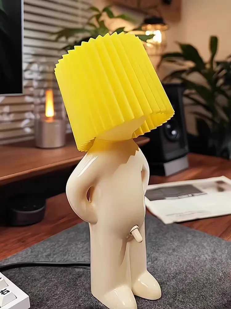 1/2 creative naughty boy table lamp with unique LED fold reading light bedroom decoration night light childrens gift Z250320