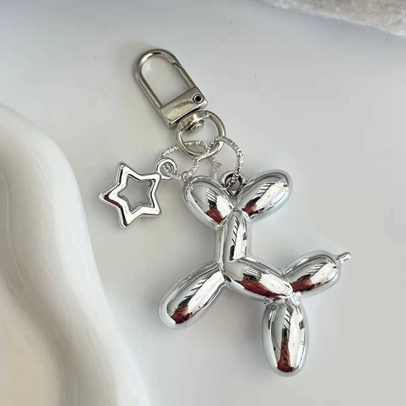 Korean Cute 3D Balloon Dog Keychain for Car Keys Iphone Accessories Trendy Heart Keyring Women Handbag Bag Pendant Key ChainsXJ250319