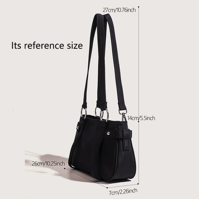 JIOMAY Nylon er Handbags for Women 2024 Spring and Summer Purses Travel Chain Underarm Black Handsome Bags 250314