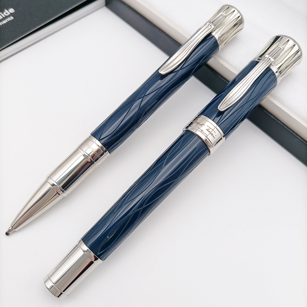 M Rollerball Ballpoint Pen Great Writer Edition Mark Twain Black Blue Wine Red Resin Engrave With Serial Number 0068/8000