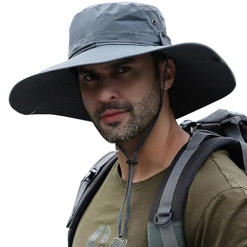 Sun Protection Fishing Hat Summer Breathable Mesh Camping Hiking Caps Anti-UV Sun Hat Mountaineering Caps Mens Panama Hat 250320
