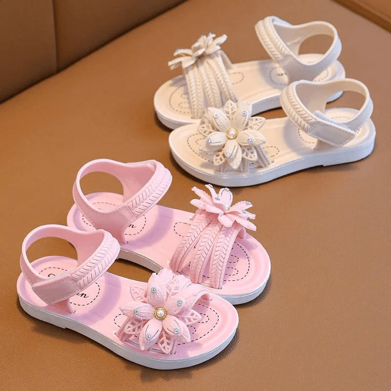 summer cute flower age 28 childrens slippers soft and good sandals suitable for girls anti slip beaver flip up princess shoes 250312
