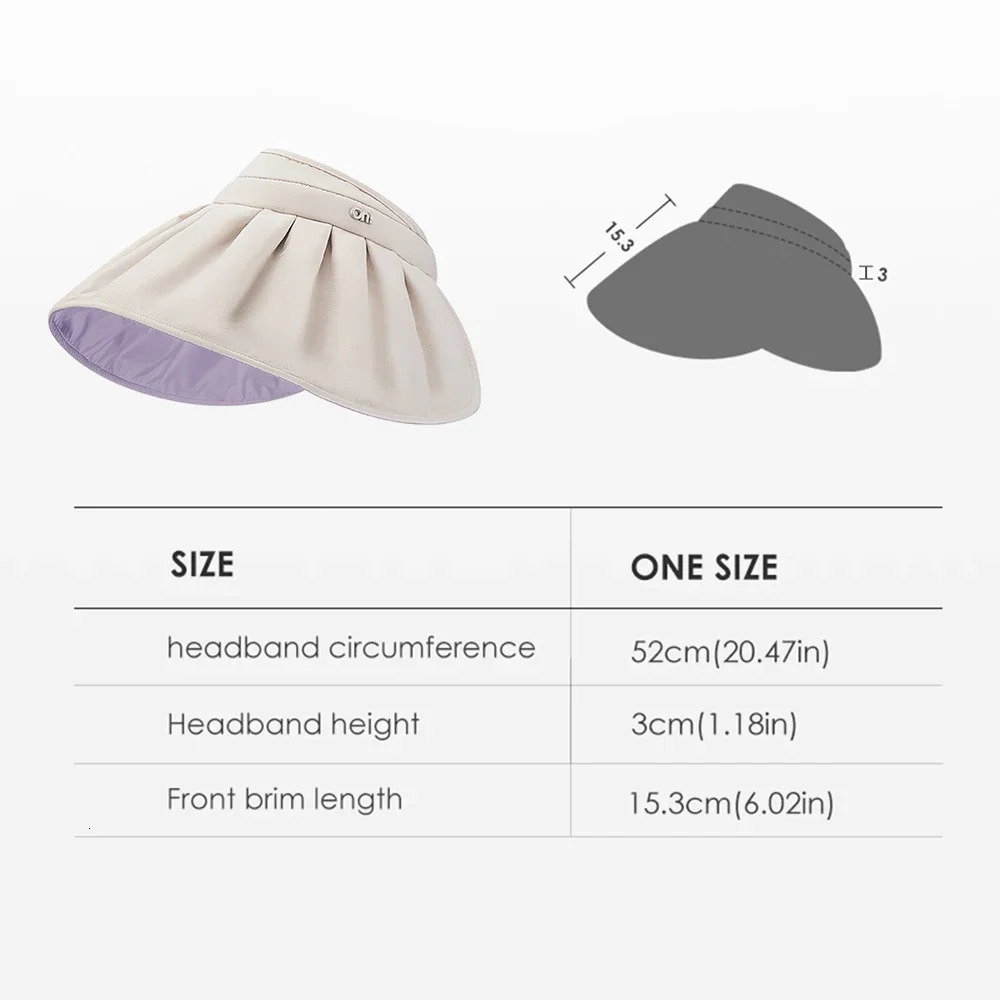 OhSunny Sun Hats for Women Holiday Travel Portable Empty Top Hat Shell Shape Cap UPF50 Sunscreen Summer UV Protection Beach 250320