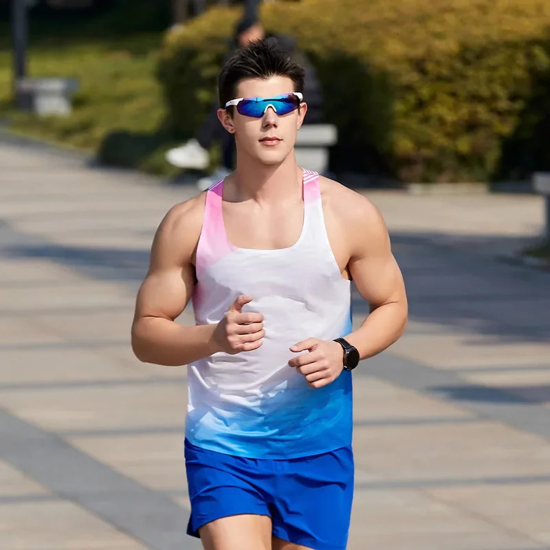 Mens Professional Athletics Marthon Running Tank Top Traning Vest Quick Dry Fitness Shirts Athlete Gym Summer Sports Jogging 250319