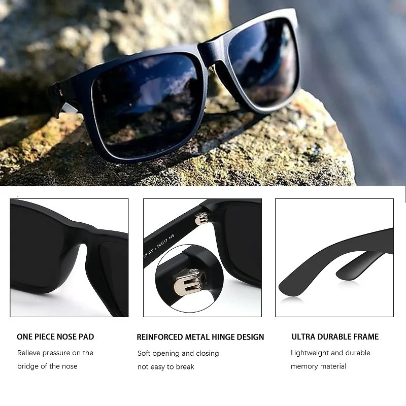 MAJULI 2Pack Polarized Sunglasses For Men WomenUV400 Protection Rectangular Shades Sun Glasses Ideal for Driving 8806 250318