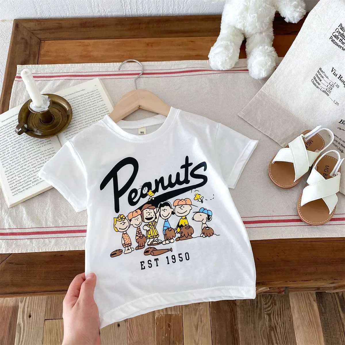 Summer clothing printing cartoon childrens short sleeved T-shirt popular fashion baby boys and girls Crewneck Pullover childrens T-shirtT250320