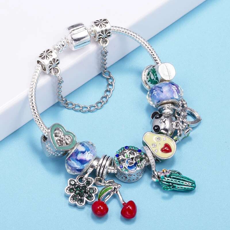 Fashion New Trendy Brand Charm Bracelets Fits Cactus Avocado Beads Bracelet Bangles For Women Kids Bijoux Pulseras Jewelry Gift