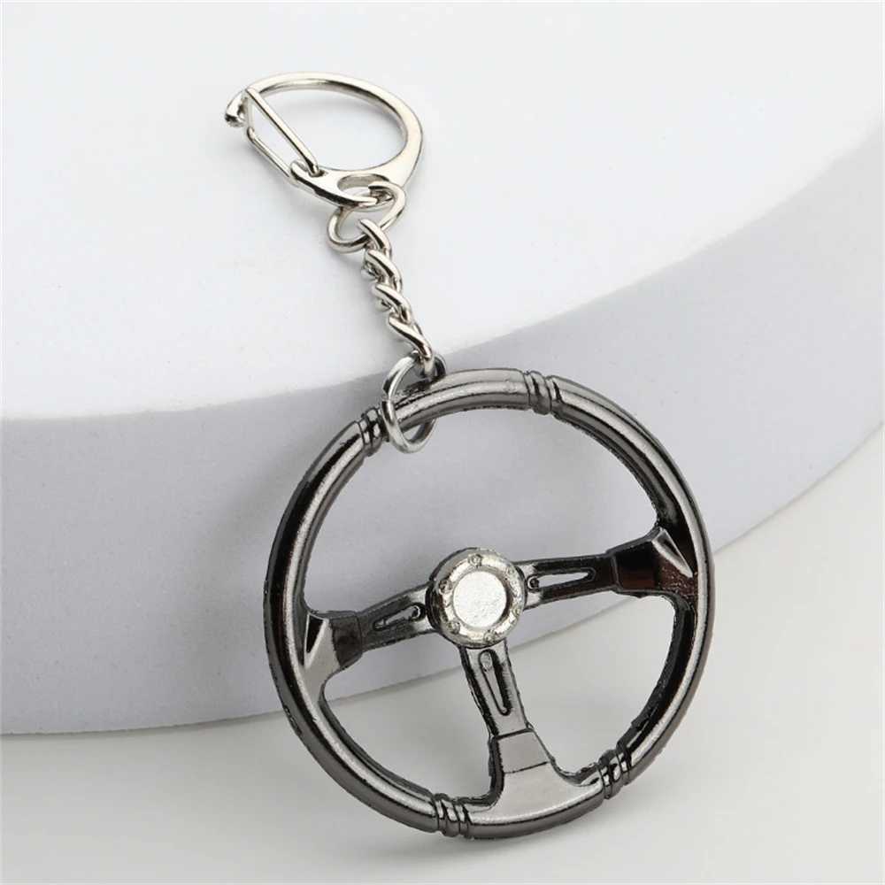 Hot selling sports racing car mixed color personalized steering wheel modified car keychain creative model metal charm keychainXJ250319