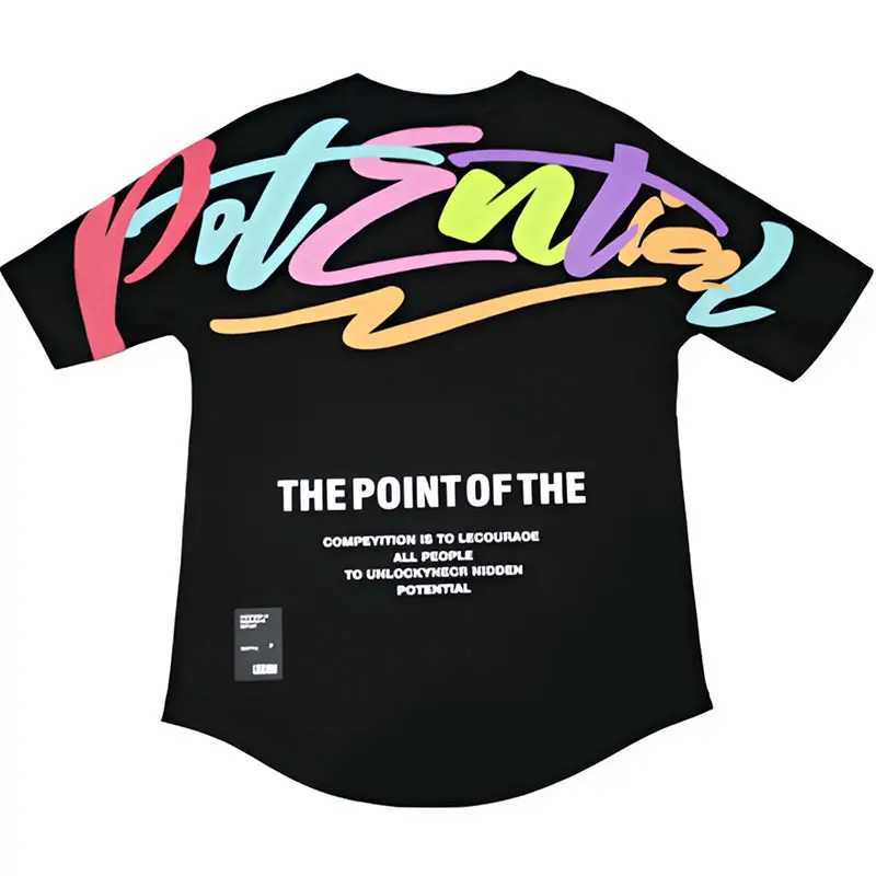 Summer elegant and fashionable Harajuku slim fit Ropa Hombre loose casual full matching T-shirt O-neck insert printed short sleeved T-shirtT250319