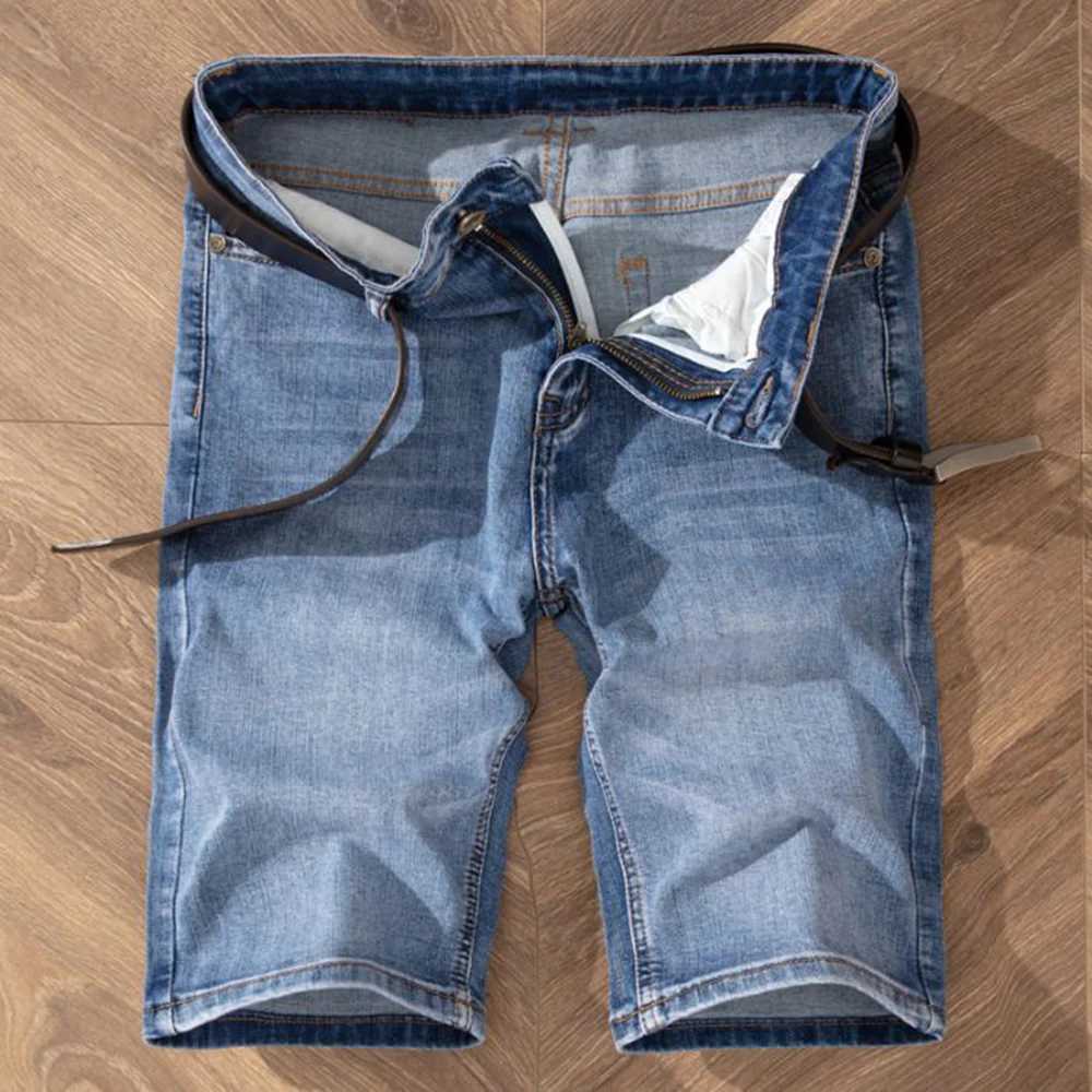 5 summer shorts mens denim pants stretch light blue fashionable design mens jeans ultra-thin straight mens shorts Hombre W250319