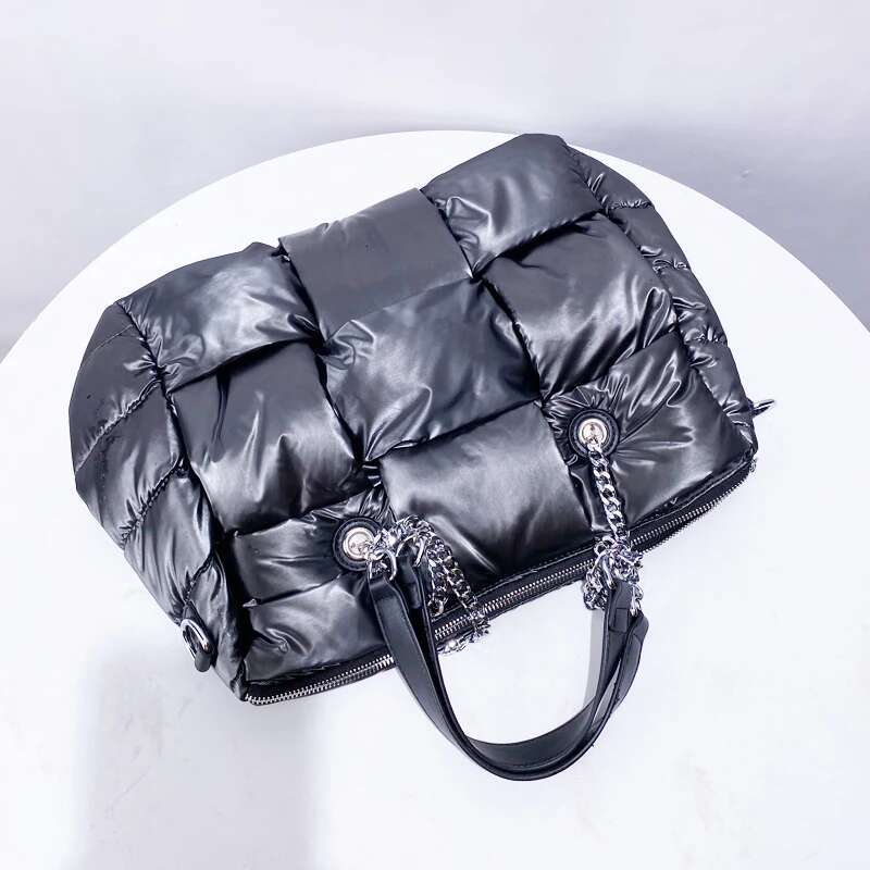 Puffer Tote Underarm Bags For Women Designer Handbag Purses 2024 New In Large Capacity Chain Decorate Shoulder Crossbody