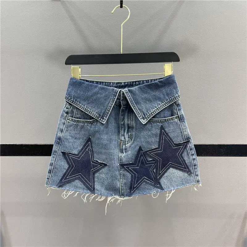 2023 Summer Retro Hot Girl A-line Half SkirtXJ250320