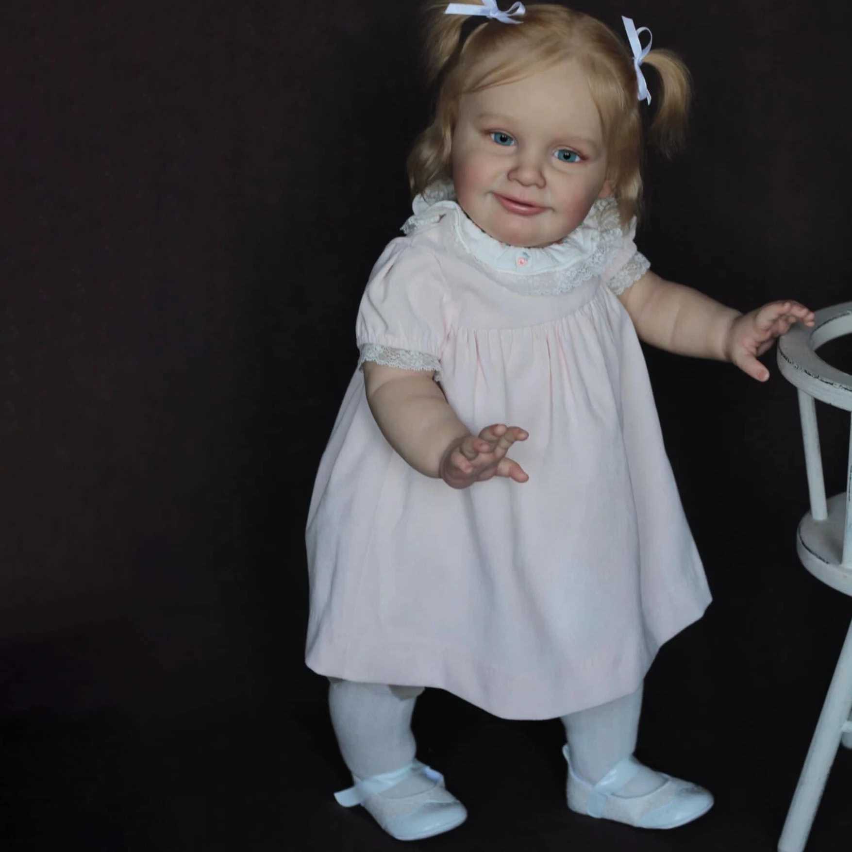 NPK 24 inch finished painted handmade doll with high quality has been reborn for young children and girls. Zoes skin is a very detailed 3D skin W25032