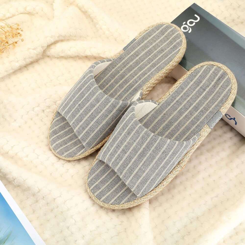 Summer for Indoor Open Toe Women House Slippers Cotton and en Shoes Breathable Home TPR Outsole