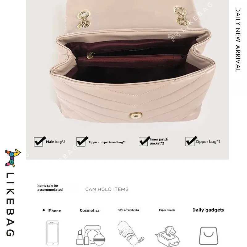 Versatile Metal Chain Embroidery Bag Cross Border Marketing Single Shoulder Slant Bag Womens V-shaped Handbag Y250319