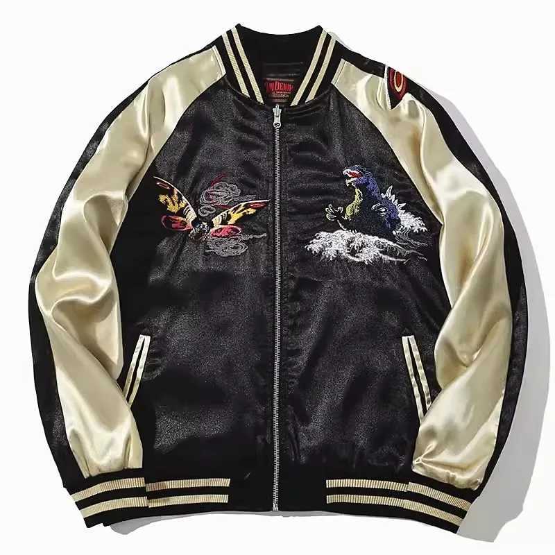 Japanese Sukajan Retro Commemorative Jacket Mens Loose Heavy Embroidered Super Large Hip Hop Bomber Streetwear W250320