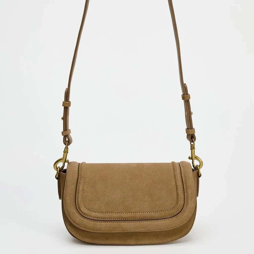 Vintage Faux Suede Saddle Women Shoulder Bags Designer Wide Strap Crossbody Bag Trend Autumn And Winter Small Flap Female Purse