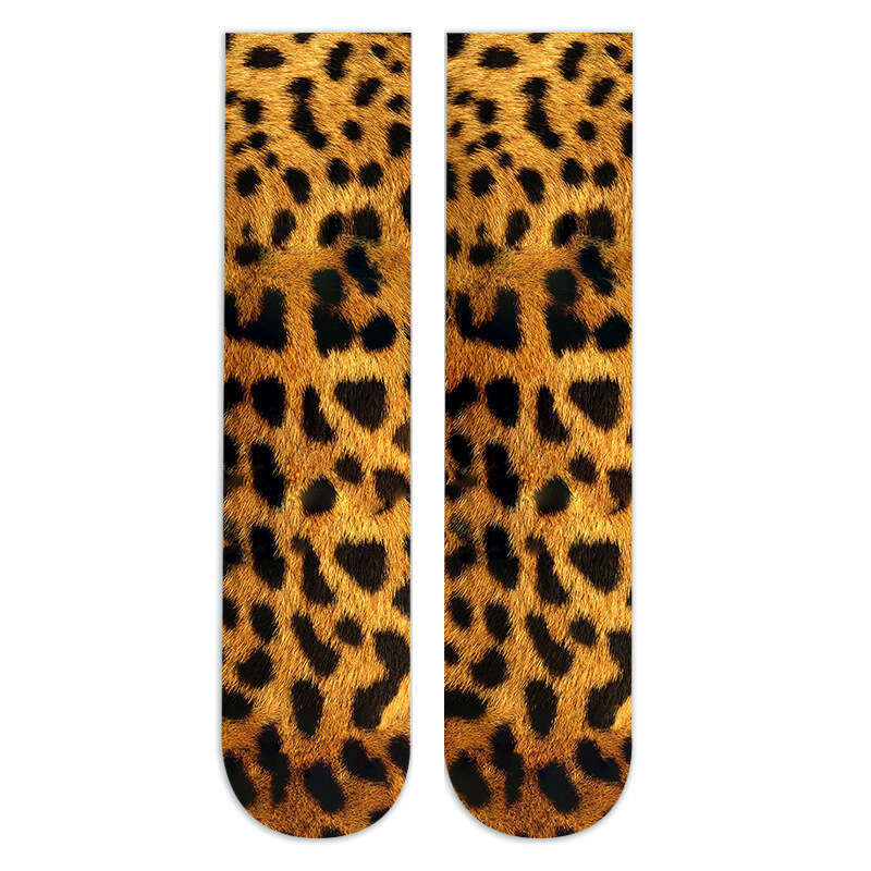New Calf Printed Stockings, Mid Length Socks, Fashionable And Versatile Leopard Snake Print Socks