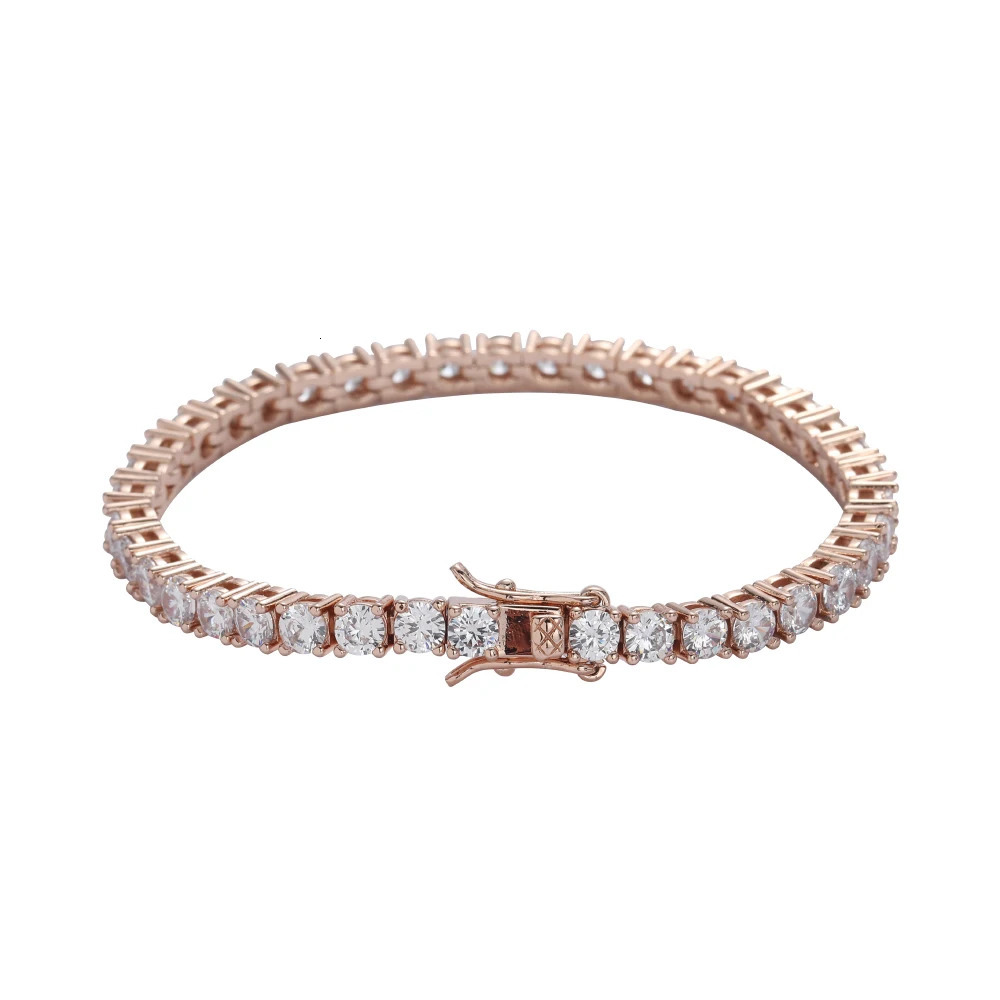 Brass Tennis Bracelet AAA CZ Bling m 4mm 5mm 1 Row Cubic Zirconia Bracelet For Men And Women Iced Out Jewelry BB019 250318