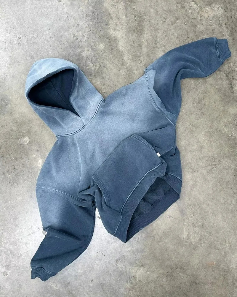 American Fashion Tie Dyeing Solid Color Pullover Sweater Womens Y2K Street Retro Hip Hop Pop Casual Clown Sports Hoodie 250317