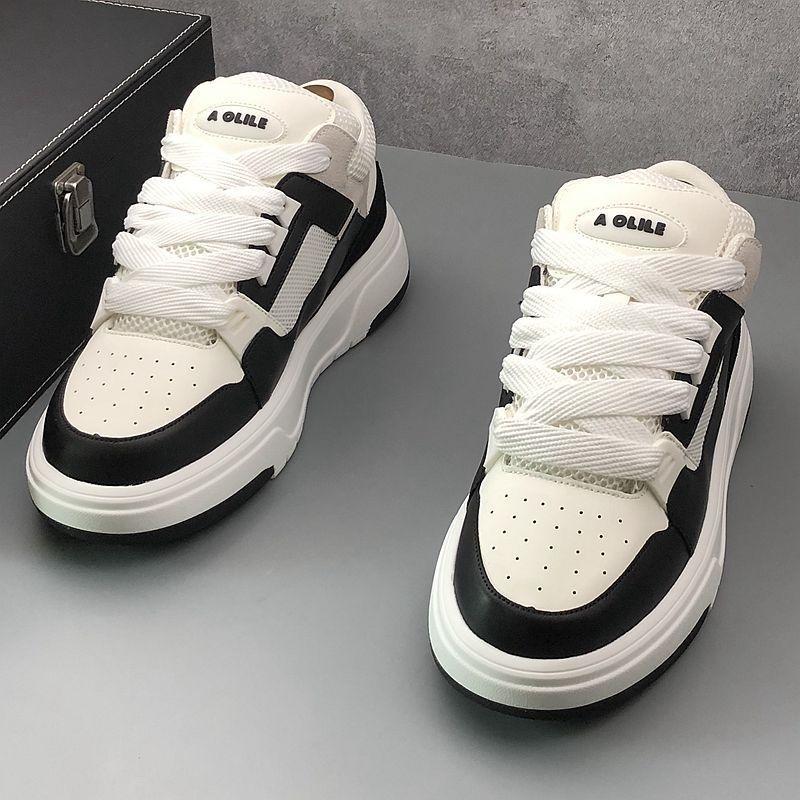 Small white shoes summer new breathable mesh cloth thick sole increase sports casual board shoes for men 2025s hot