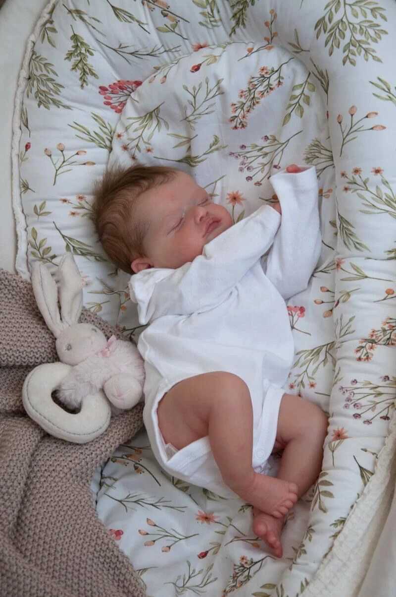 NPK 18 inch newborn size Rosalie Reborn doll high-end makeup handmade 3D skin high-quality collectible art doll W250320