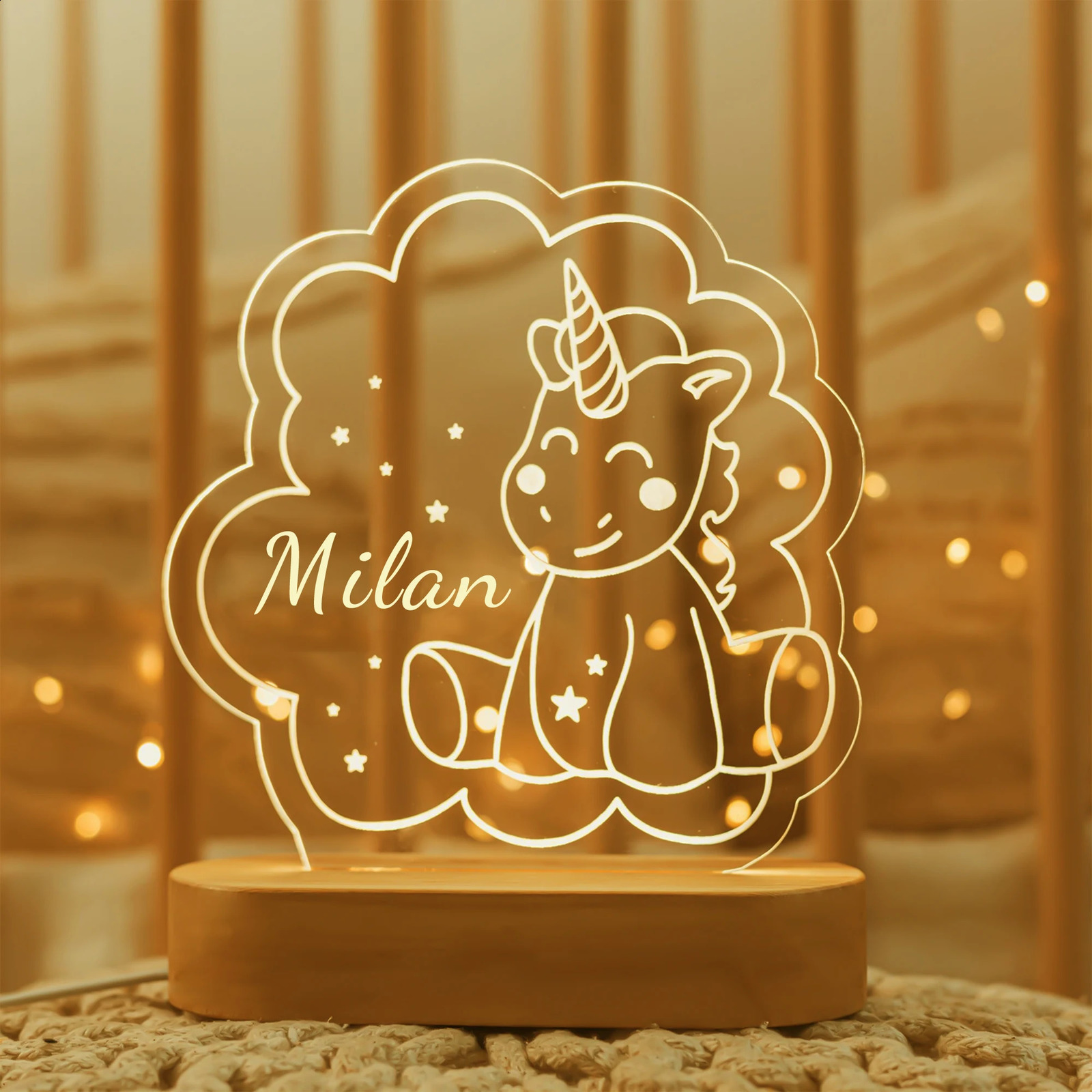 Custom Baby Kids USB Night Light Personalized Children Name Lamp Nursery born Bedroom Home Decoration Birthday Souvenir Gift 250319