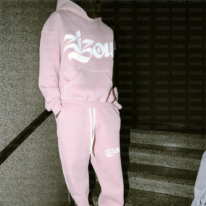 2024 Hoodie Letter Printing Gothic Punk Street Mens Sportswear with Extended Sleeves Super Large Zipper Y2K 250320Z