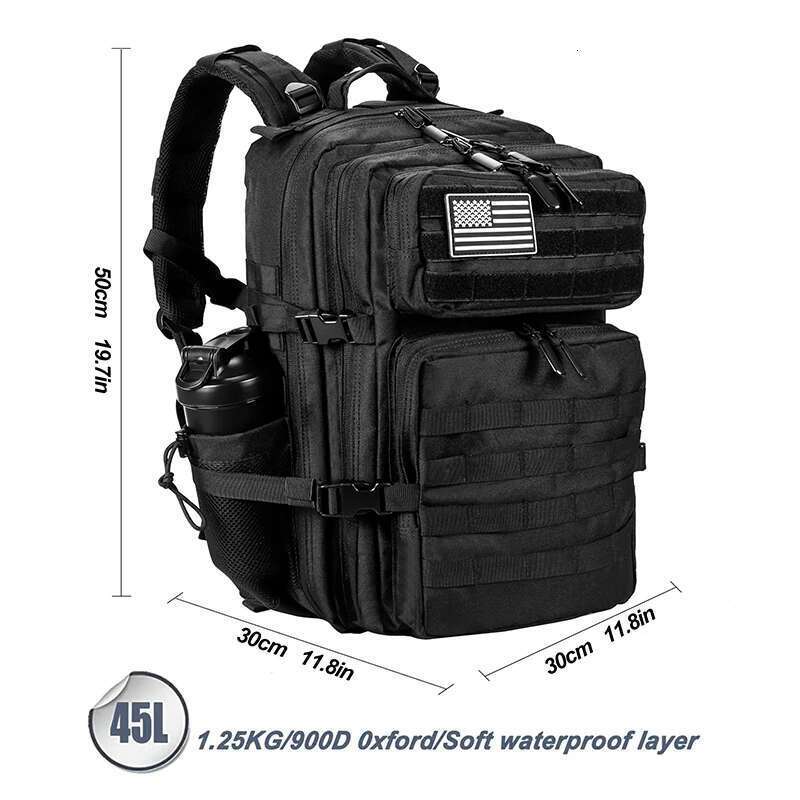 45L/35L/25L Tactical Backpack for Men and Women Waterproof Outdoor Travel Hiking Gym Bag Military Rucksack with Bottle Holder