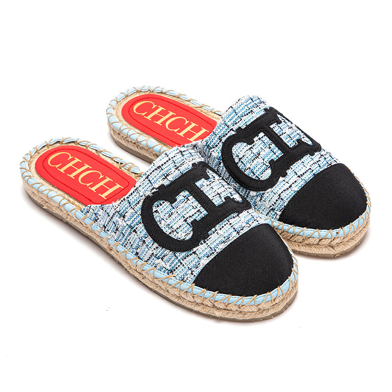 CHCH Baotou Flat Bottomed Small Fragrant Style For Women 2024 New Versatile Lazy Shoes Trend Empty Women's Slippers