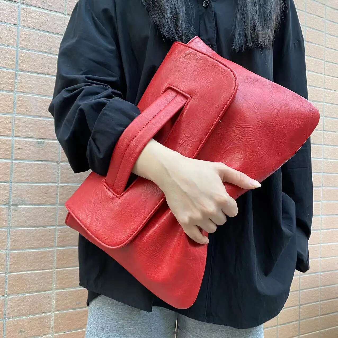 Women Clutches PU Leather Crossbody Bags For Female Shoulder Messenger Bag Laptop For Book Pouch Bag Big Ladies Handbag