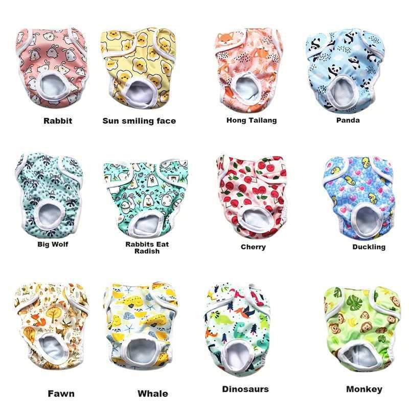 Female cute washable male dog diaper reusable highly absorbent leak proof male dog diaper 6-color dog physiological pants Y250320