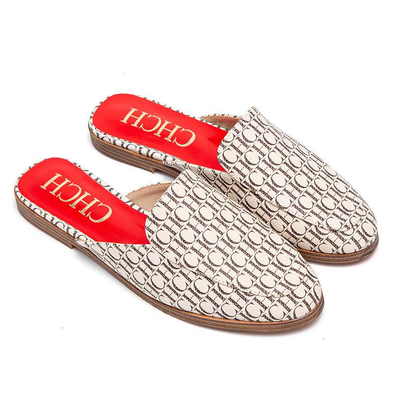 CHCH Classic Trendy Home With Letter Printing Fashion Slippers Outdoor Lightweight Women's Shoes