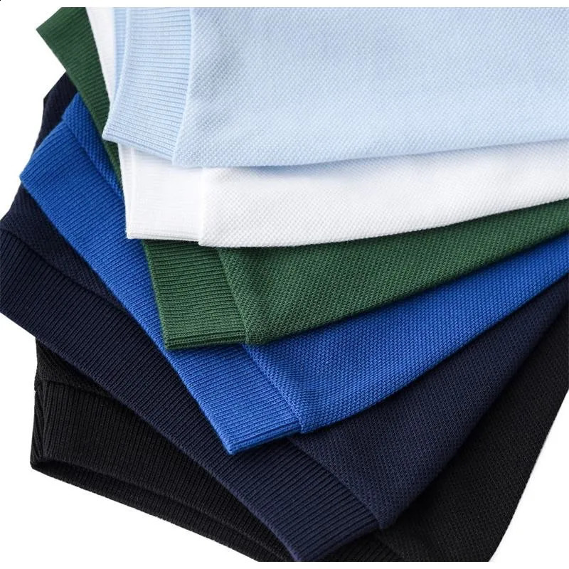 100% Cotton Mens Clothing Embroidered Polo Shirt Summer Business Casual Lapel Short Sleeve T-shirt Top S-5XL 250319