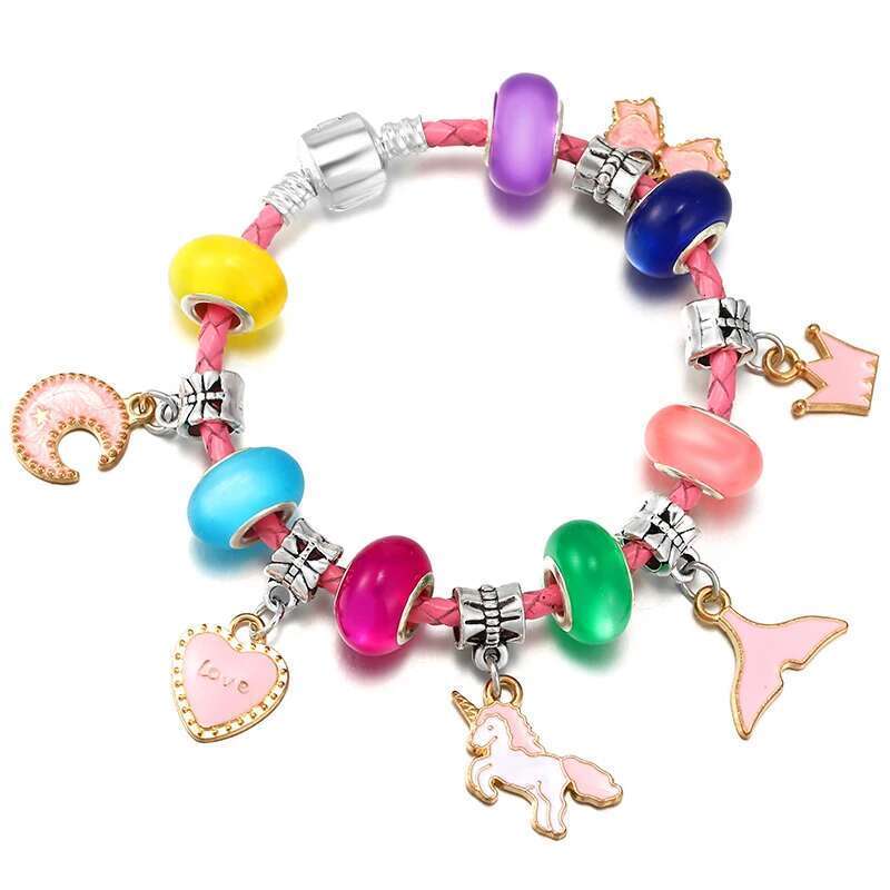 41 Style Silver Plated Snake Chain Charm Bracelets For Women With Colour Bead Pendant DIY Bracelets Fashion Jewelry Dropshipping