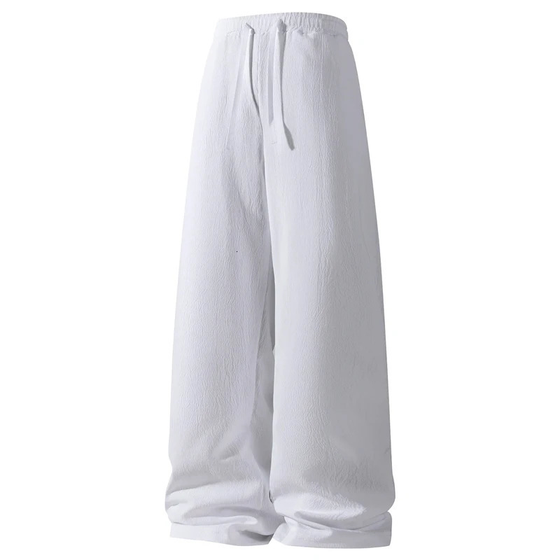 Mens Breathable Sweatpants Fashion Solid Color Cotton Casual Pants Joggers Streetwear Loose Lightweight Thin Men 250320