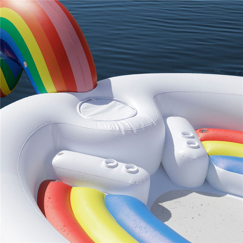 6 Person Giant Iatable Flamingo Pool At Swimming Island Unicorn Ating Boat Adult Beach Party Water Toys Air Mattresses Ocean Ship Fy1306 0320