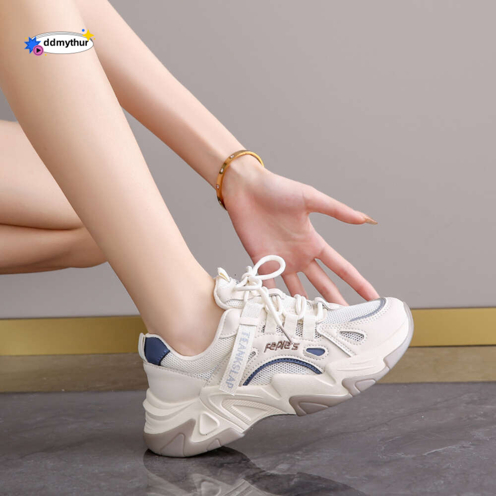 CRLAYDK Women's Fashion Platform Lace Up Chunky Sneakers Mesh Breathable Walking Shoes Height Increase Casual Dad Sport Tennis ddmythur