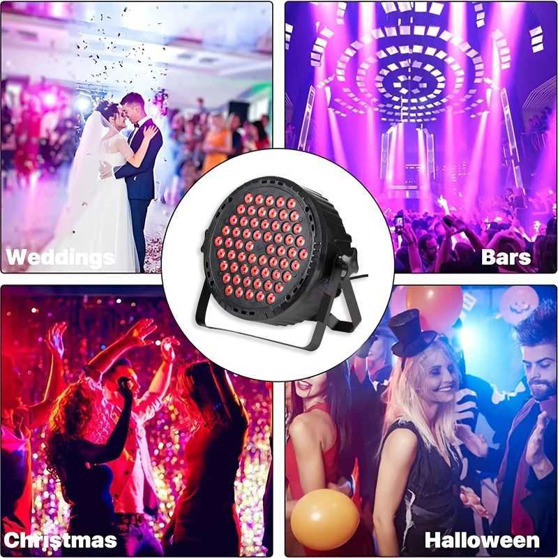 1/2/4/8pcs 60 LED Stage Flat For Lighting Effect RGBW 3IN1 DMX 512 DJ Disco Party Holiday Christmas Bar Club Wedding Show Lights Z250320