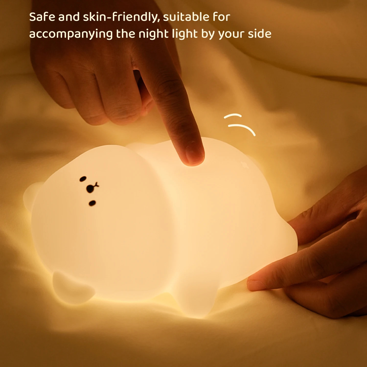 Cute Silicone Night Lamp Lying Flat Bear Desktop Decorative Light Indoor Creative Atmosphere Lamp Baby Night Lamp Children Gift 250319