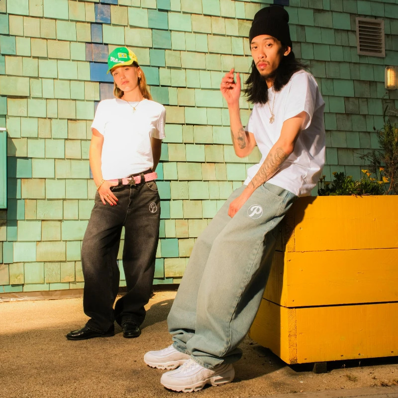 Gothic Trendy Baggy Jeans Y2K Classic Nameplate Embroidery Streetwear Man Pants High Quality Loose High Street Unisex Trousers 250319