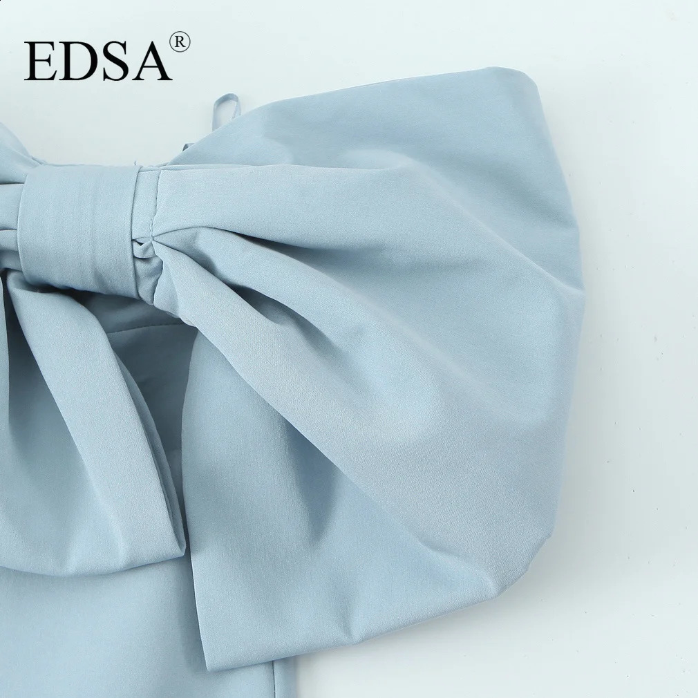 EDSA Woman Back Zipper Party Evening Dresses Women Elegant 3D Bow Decorate Sexy Sleeveless Backless Slim Mini Dress 250314
