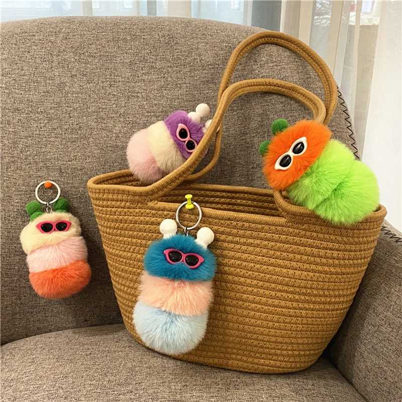 Cartoon Plush Keychain Girl Fun Pong Filling Animal Doll Keychain Backpack Car Pendant Accessories Jewelry GiftsXJ250319