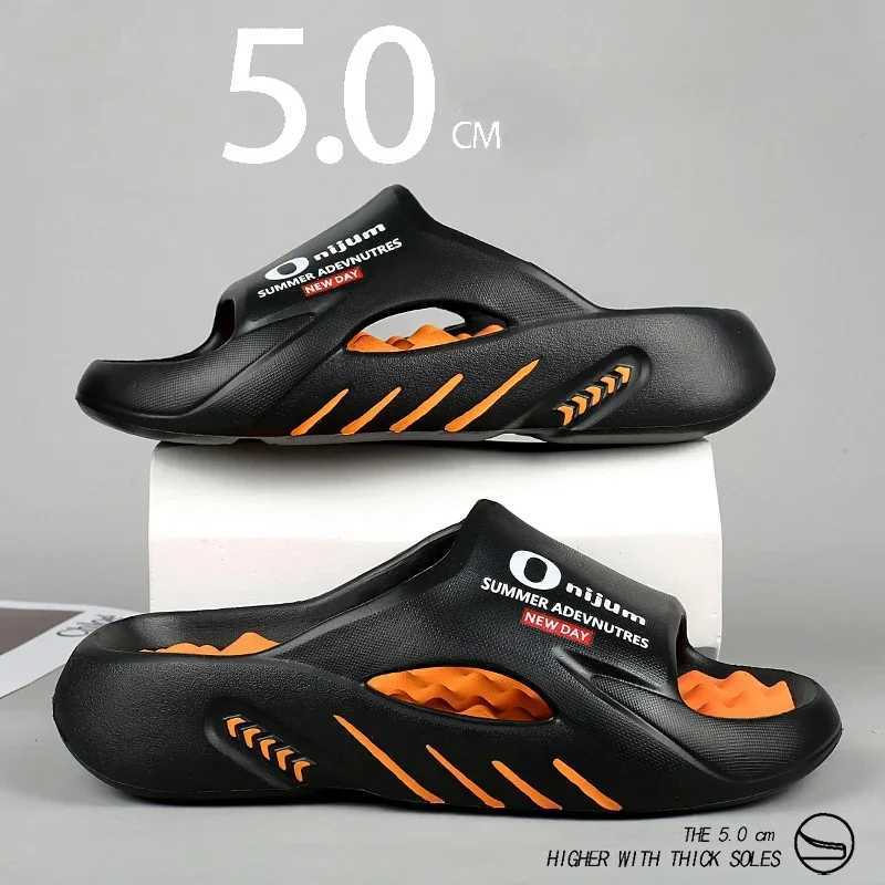 Mens massage slider outdoor mens sandals lightweight and comfortable beach casual shoes Fi platform mens slider large size 38-47 Y250320