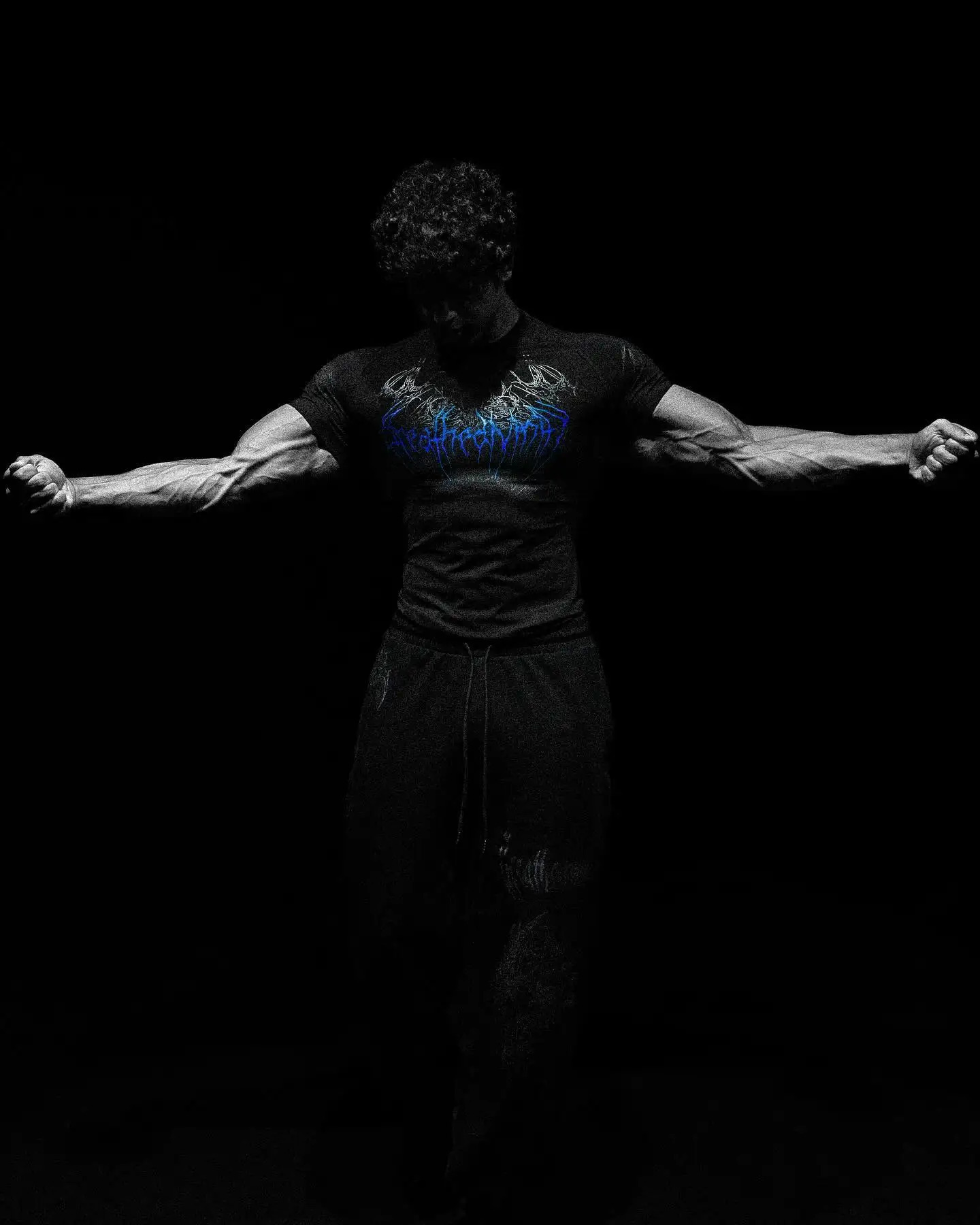 Gothic Fashion Shirt Short Sleeve Muscle Men Gym Sports Tops Breathable Quick Dry Black Tight T Shirts Y2K Graphic Print Clothes 250320