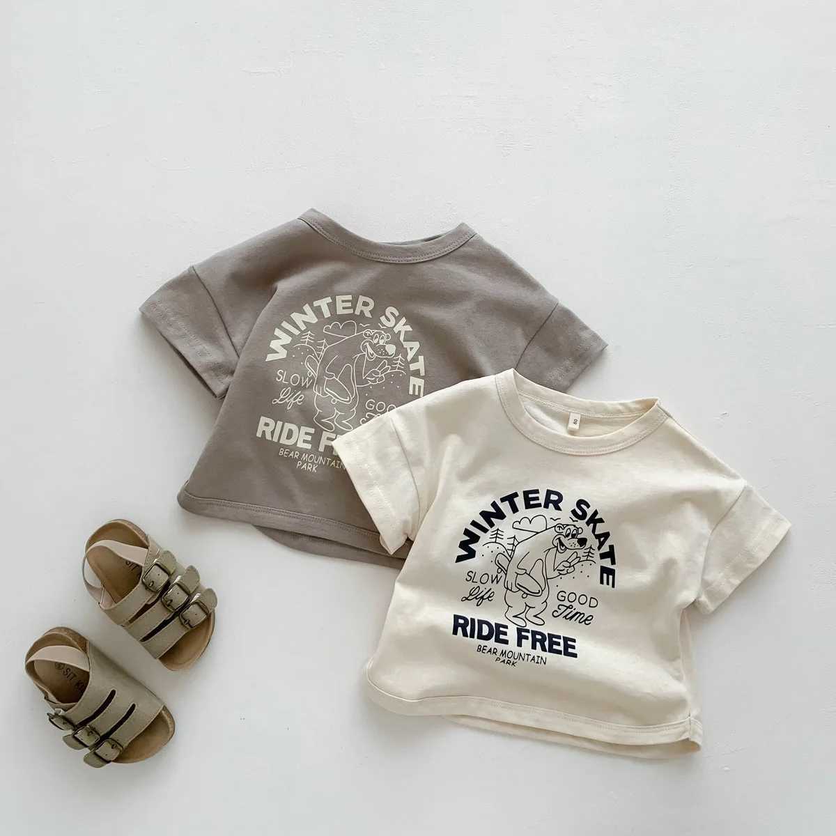 Children Casual T-shirt Boy Cartoon Cute Print Undershirt Cotton Tshirt Girl Baby Summer Pullover Tops Versatile Bottoming ShirtT250320