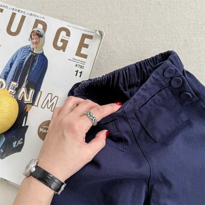 2025 Girls Spring Wide Leg Pants Childrens Clothing New Baby Kids Nine Leg Pants Japanese and Korean TrousersT2502320